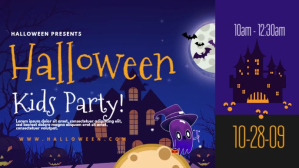 紫色 Halloween Facebook Cover Video Template