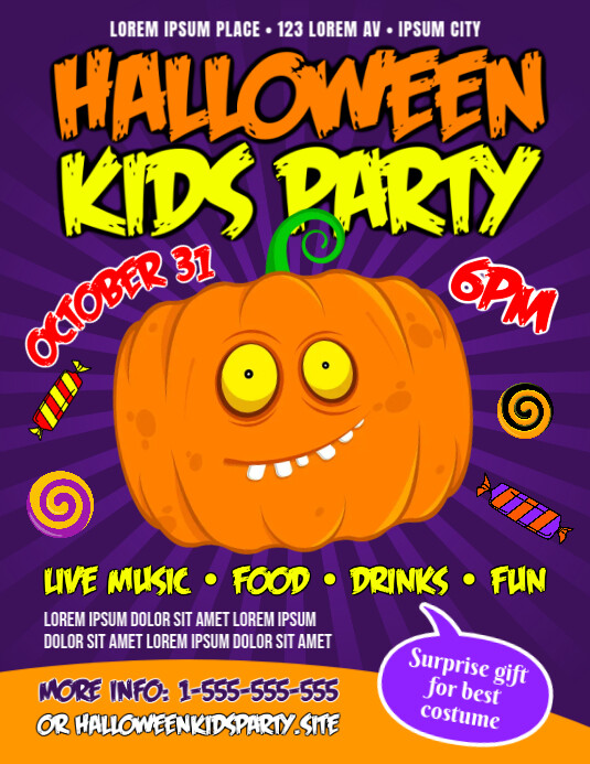 HALLOWEEN KIDS PARTY FLYER Template PosterMyWall halloween-kids-party-flyer-template-postermywall