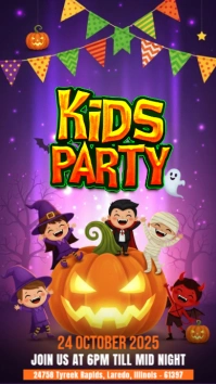 Halloween Kids Party Instagram Story Digital Display (9:16) template