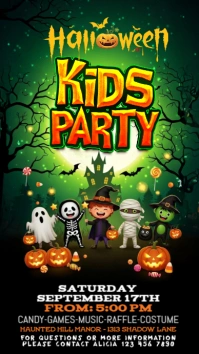 Halloween Kids Party Instagram Story Pantalla Digital (9:16) template