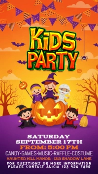 Halloween Kids Party Instagram Story Pantalla Digital (9:16) template