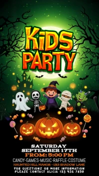 Halloween Kids Party Instagram Story Pantalla Digital (9:16) template