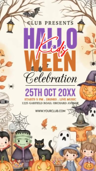 Halloween kids party invitation template Instagram Story