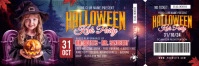 Halloween Kids Party Ticket Template Banner 2' × 6'