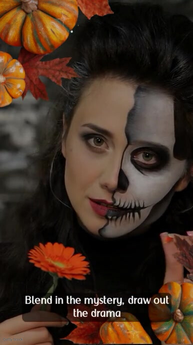 Halloween Make Up Subtitles Instagram Reel template