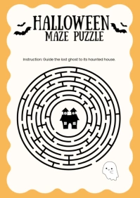 Halloween Maze Puzzles A4 template