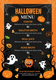 halloween menu, halloween, menu ad A4 template