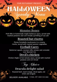 Halloween menu, party,event A1 template