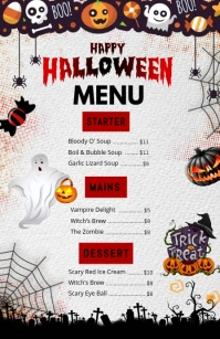 Halloween Menu Halbe Seite breit template