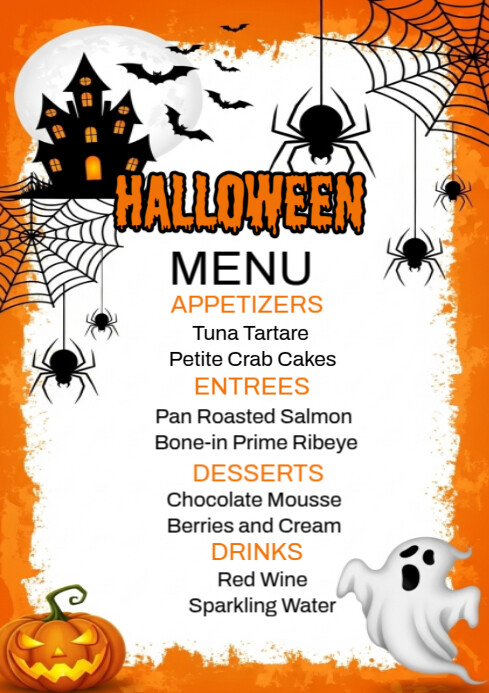 Halloween Menu A4 template