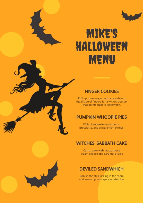 Halloween Menu A4 template