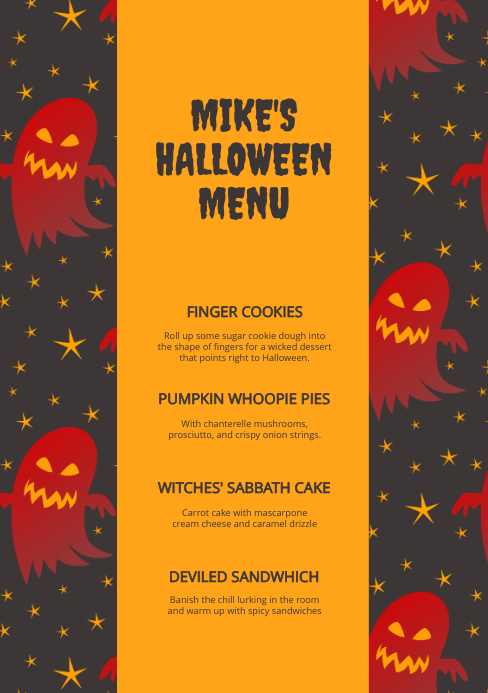 Halloween Menu A5 template