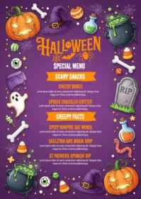 Halloween Menu A6 template