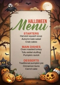 Halloween Menu Ads A4 template