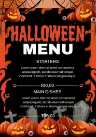 Halloween Menu Ads A4 template