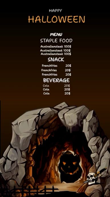 halloween menu card design idea halloween menu card design idea