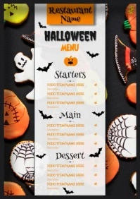 Halloween Menu Card Template A3