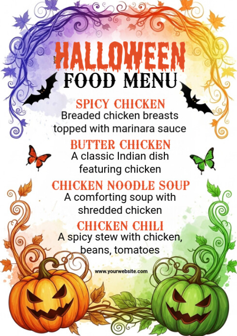 Halloween Menu A4 template
