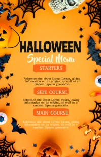 halloween menu Halv side bred template