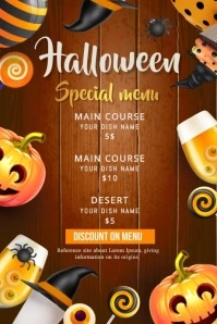 halloween menu Poster template