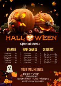 Halloween Menu A6 template