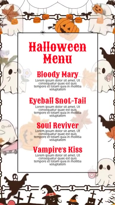 halloween menu Instagram Story template
