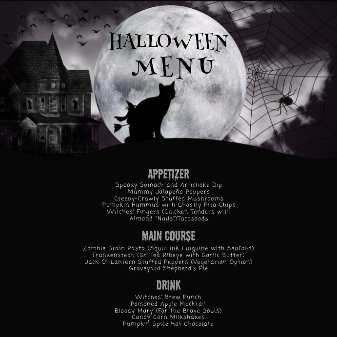 Halloween Menu Message Instagram template