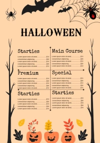 Halloween Menu A3 template