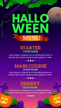 halloween menu Affichage numérique (9:16) template