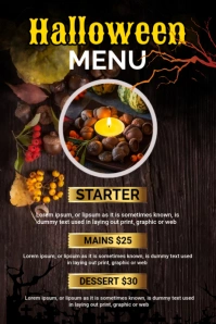 Halloween Menu Tumblr Graphic template