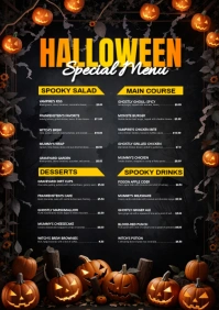 Halloween menu A5 template