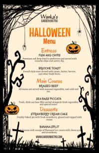 HALLOWEEN MENU Half Page Wide template