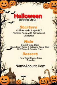 halloween menu Poster template