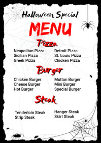 halloween menu A4 template