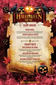 Halloween Menu Poster template