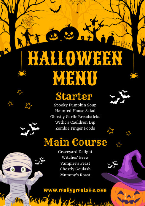 Halloween Menu Template PosterMyWall Halloween Menu Template PosterMyWall