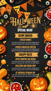 Черный Halloween Menu Instagram Story Template