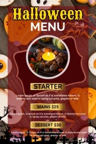 Halloween Menu Tumblr Graphic template
