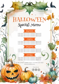 Halloween Menu A4 template