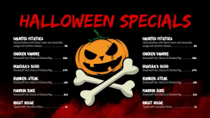 Halloween Menu video digital display งานแสดงผลงานแบบดิจิทัล (16:9) template