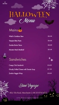 Halloween Menu Digital template