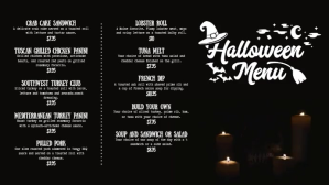 Halloween Menu Digital Display Video with Illustrations template