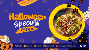 Halloween menu digital template Ekran reklamowy (16:9)