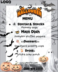 Halloween menu events scheduled flyer Instagram Portrait template