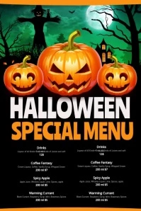 Halloween menu Flyer Poster template