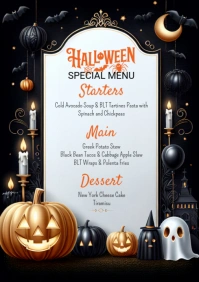 Halloween Menu Flyer Template A4