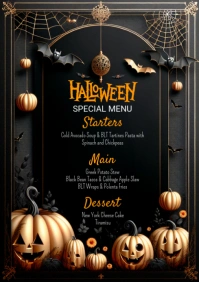 Halloween Menu Flyer Template A4