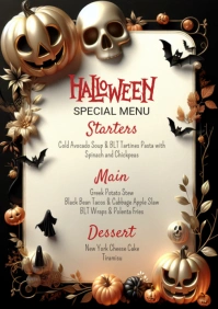 Halloween Menu Flyer Template A4