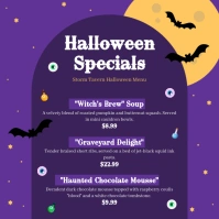 Halloween menu horror special template Publicación de Instagram
