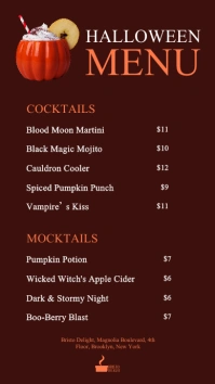 Halloween menu image Instagram Story template
